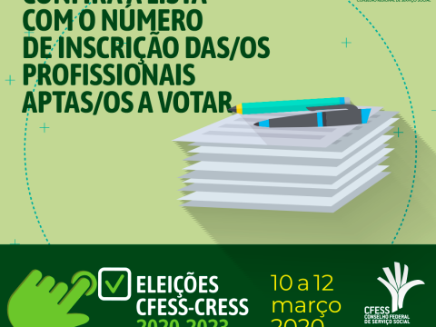 Eleições CFESS-CRESS: veja a primeira lista das e dos assistentes sociais  aptas/os a votar